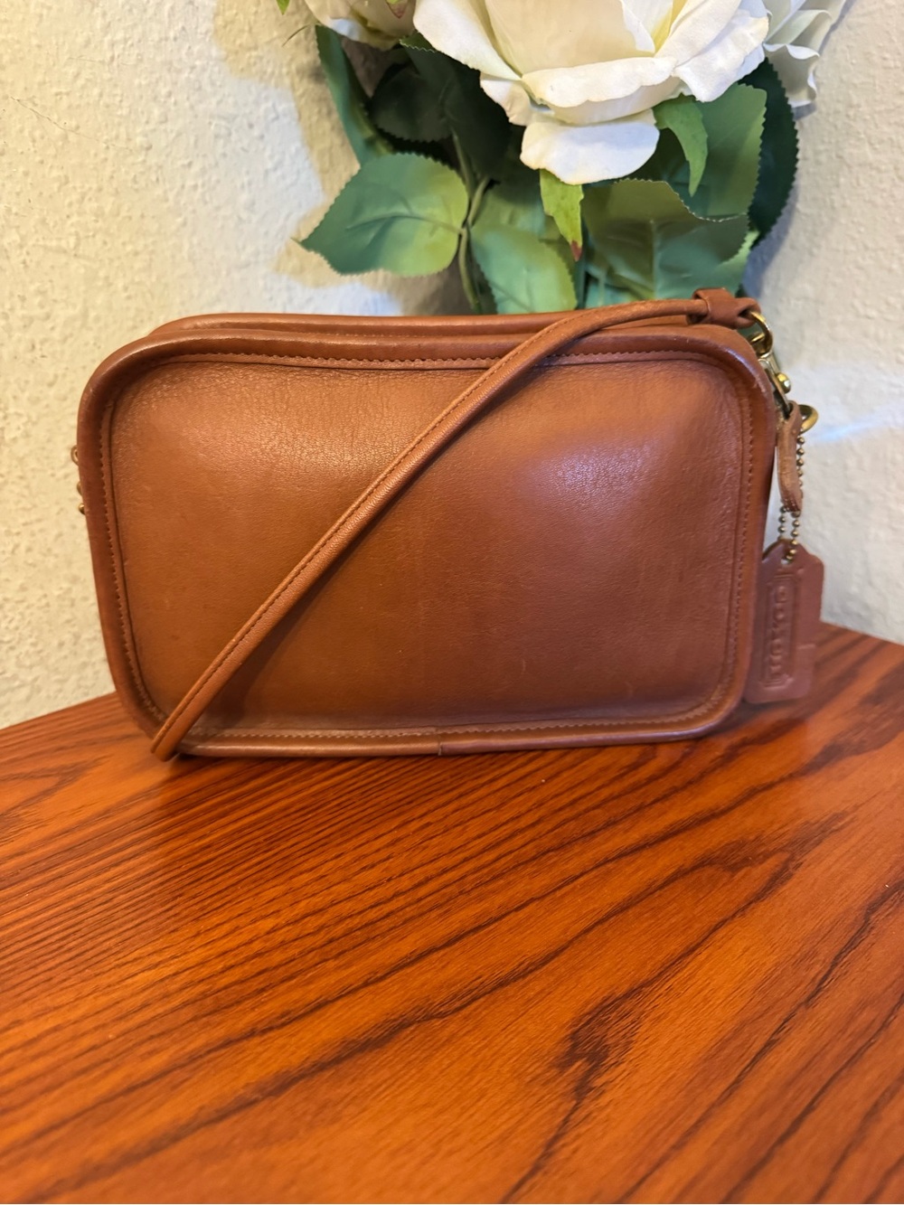 Coach Tan Leather Messenger Crossbody